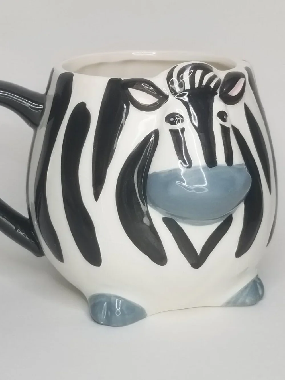 Pier 1 Imports Zebra Body Hand Painted Dolomite Mug - Limited Retired Design